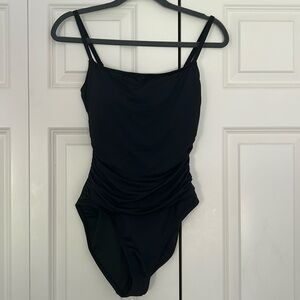 black one piece bathing suit. from nordstrom rack brand is la blanca